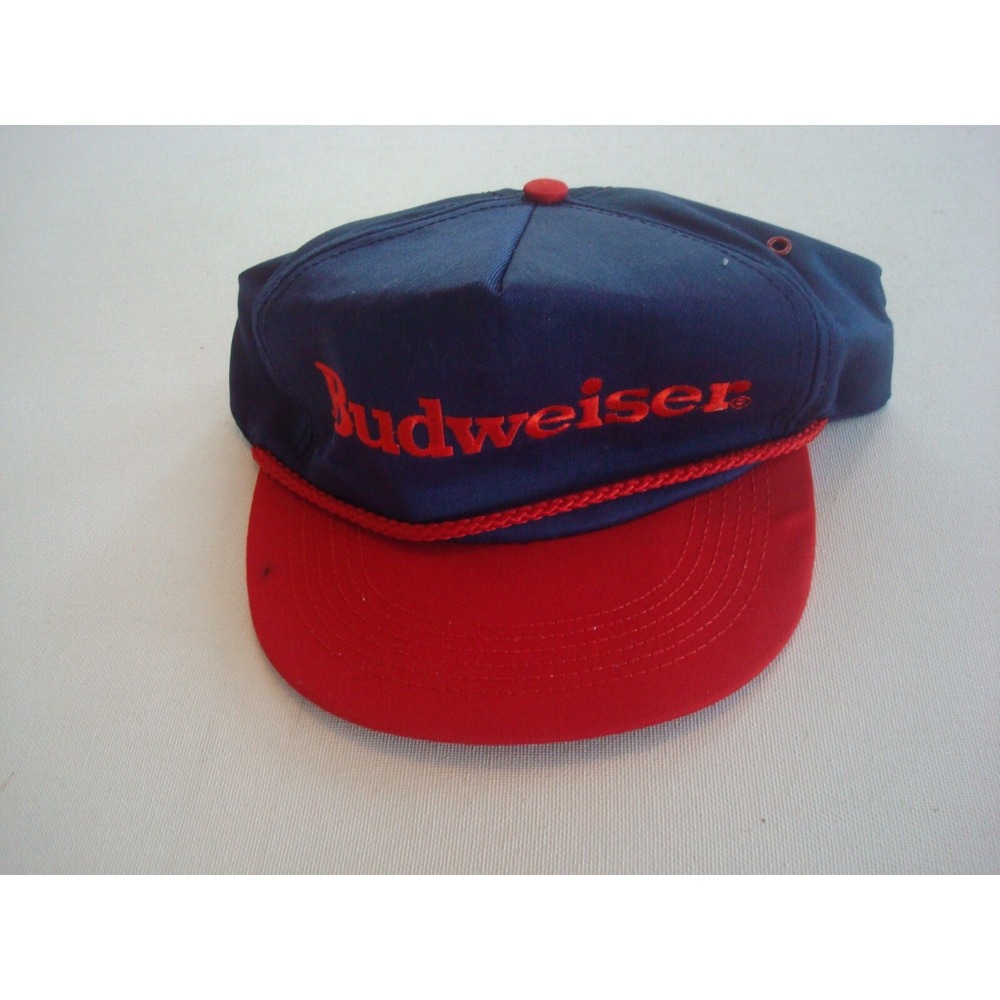 BEER BUDWEISER USA MADE 80S RARE SCRIPT SNAPBACK HAT CAP VINTAGE EE4